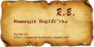 Remenyik Boglárka névjegykártya