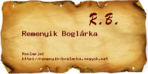 Remenyik Boglárka névjegykártya